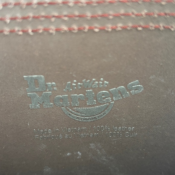 Dr. Martens Leather 11” Crossbody Messenger Bag burgandy/brown color - Picture 4 of 10